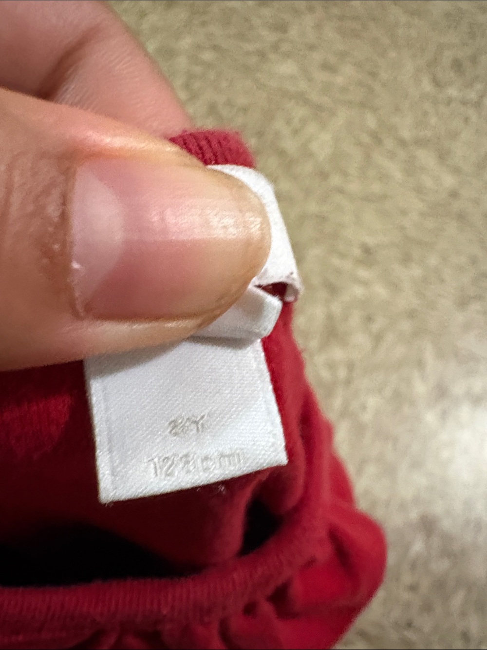 Burberry Girls Red Long-Sleeve Tee with Plaid Cuff - Picture 3 of 7